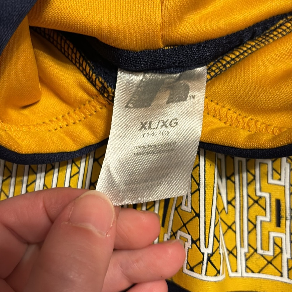 Russell Athletics West Virginia Mountaineers Blue and Yellow Hooded Sweatshirt - Picture 3 of 3